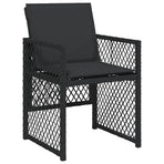 7 Piece Garden Dining Set with Cushions Black Poly Rattan