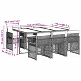 7 Piece Garden Dining Set with Cushions Beige Poly Rattan