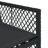 9 Piece Garden Dining Set with Cushions Black Poly Rattan