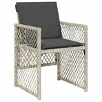 9 Piece Garden Dining Set with Cushions Light Grey Poly Rattan