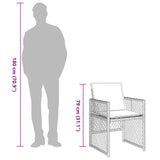 9 Piece Garden Dining Set with Cushions Light Grey Poly Rattan - Extra Image