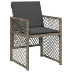 9 Piece Garden Dining Set with Cushions Grey Poly Rattan