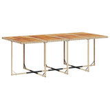 9 Piece Garden Dining Set with Cushions Beige Poly Rattan - Side View