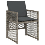 11 Piece Garden Dining Set with Cushions Grey Poly Rattan