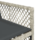 11 Piece Garden Dining Set with Cushions Light Grey Poly Rattan