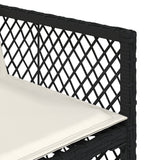 13 Piece Garden Dining Set with Cushions Black Poly Rattan