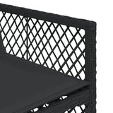 13 Piece Garden Dining Set with Cushions Black Poly Rattan