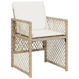 13 Piece Garden Dining Set with Cushions Beige Poly Rattan - Top-Down View