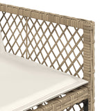 13 Piece Garden Dining Set with Cushions Beige Poly Rattan - Low Angle