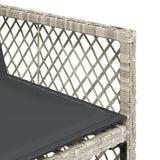 13 Piece Garden Dining Set with Cushions Light Grey Poly Rattan