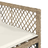 13 Piece Garden Dining Set with Cushions Beige Poly Rattan