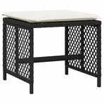 9 Piece Garden Dining Set with Cushions Black Poly Rattan