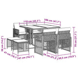 9 Piece Garden Dining Set with Cushions Black Poly Rattan