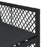 9 Piece Garden Dining Set with Cushions Black Poly Rattan