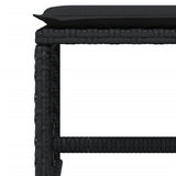 9 Piece Garden Dining Set with Cushions Black Poly Rattan