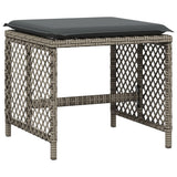 9 Piece Garden Dining Set with Cushions Grey Poly Rattan