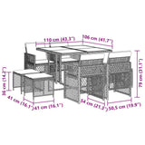 9 Piece Garden Dining Set with Cushions Beige Poly Rattan