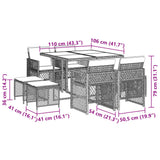 9 Piece Garden Dining Set with Cushions Beige Poly Rattan