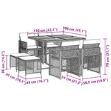9 Piece Garden Dining Set with Cushions Grey Poly Rattan