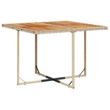 9 Piece Garden Dining Set with Cushions Beige Poly Rattan - Side View