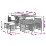 9 Piece Garden Dining Set with Cushions Beige Poly Rattan - Extra Image