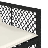 11 Piece Garden Dining Set with Cushions Black Poly Rattan - Extra Image