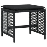 11 Piece Garden Dining Set with Cushions Black Poly Rattan - 45-Degree Angle