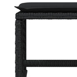 11 Piece Garden Dining Set with Cushions Black Poly Rattan
