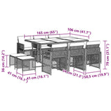 11 Piece Garden Dining Set with Cushions Black Poly Rattan