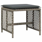 11 Piece Garden Dining Set with Cushions Grey Poly Rattan