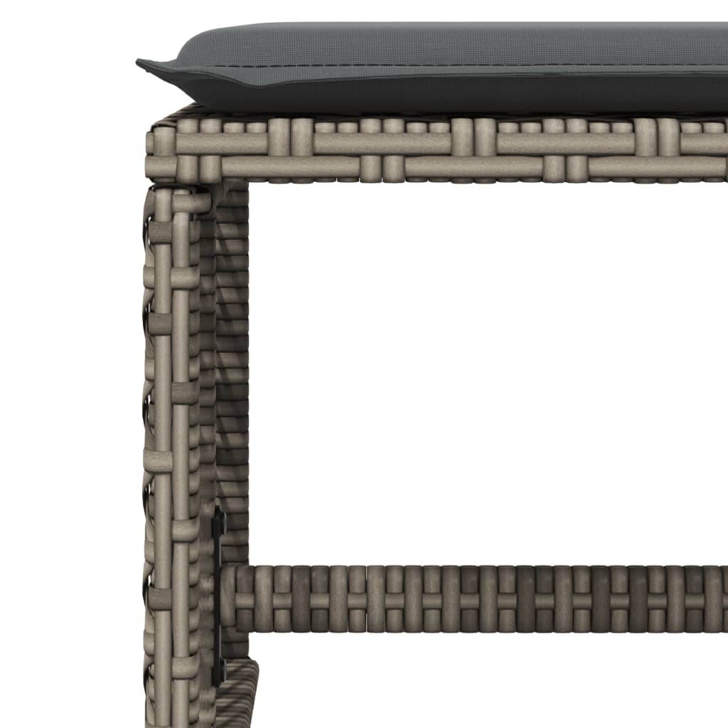 11 Piece Garden Dining Set with Cushions Grey Poly Rattan