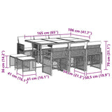 11 Piece Garden Dining Set with Cushions Beige Poly Rattan - Extra Image
