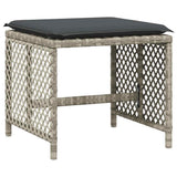 11 Piece Garden Dining Set with Cushions Light Grey Poly Rattan - 45-Degree Angle