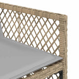 11 Piece Garden Dining Set with Cushions Beige Poly Rattan
