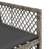 11 Piece Garden Dining Set with Cushions Grey Poly Rattan