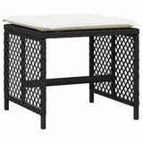 11 Piece Garden Dining Set with Cushions Black Poly Rattan - 45-Degree Angle