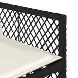 11 Piece Garden Dining Set with Cushions Black Poly Rattan - Extra Image