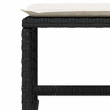 11 Piece Garden Dining Set with Cushions Black Poly Rattan - Extra Image