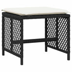13 Piece Garden Dining Set with Cushions Black Poly Rattan