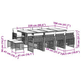 13 Piece Garden Dining Set with Cushions Black Poly Rattan - Extra Image