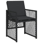 13 Piece Garden Dining Set with Cushions Black Poly Rattan
