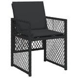 13 Piece Garden Dining Set with Cushions Black Poly Rattan - Top-Down View
