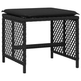 13 Piece Garden Dining Set with Cushions Black Poly Rattan - 45-Degree Angle