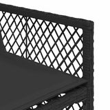 13 Piece Garden Dining Set with Cushions Black Poly Rattan - Extra Image