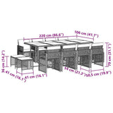 13 Piece Garden Dining Set with Cushions Black Poly Rattan - Extra Image