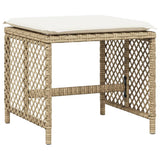 13 Piece Garden Dining Set with Cushions Beige Poly Rattan - 45-Degree Angle