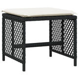 13 Piece Garden Dining Set with Cushions Black Poly Rattan