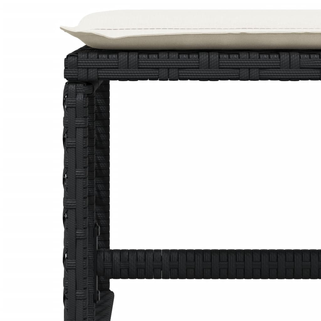 13 Piece Garden Dining Set with Cushions Black Poly Rattan