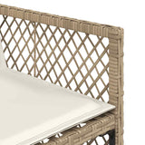 13 Piece Garden Dining Set with Cushions Beige Poly Rattan