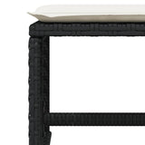 15 Piece Garden Dining Set with Cushions Black Poly Rattan